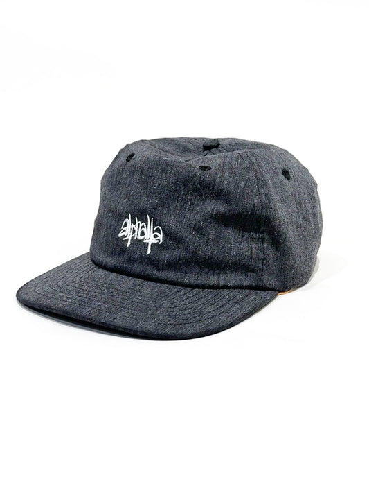 5 Panel low profile-black bleached/washed