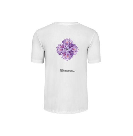 ALPHALFA T-SHIRT ORIENT FLOWERS-WHITE